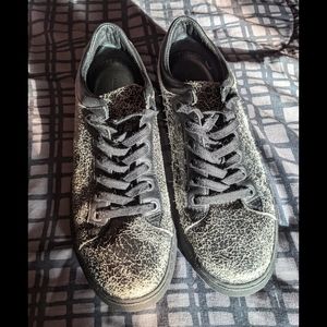 ALLSAINTS Black Crackle lo-top sneakers size 40